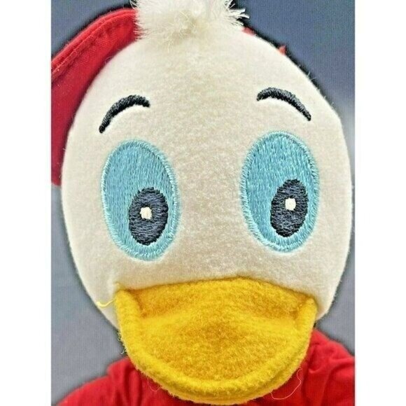 Disney Huey Duck With Tag Bean Bag 8-Inch Plush Toy With Red Hat & "H" Shirt NWT - Picture 5 of 11
